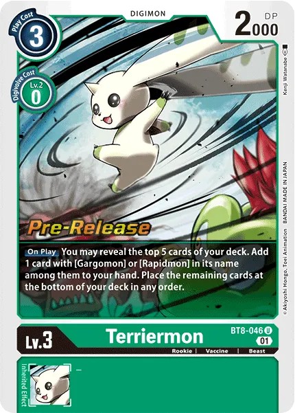 Terriermon (Pre Release Stamp - Uncommon 0 · U · Foil) · 2021 · BOOSTER NEW AWAKENING