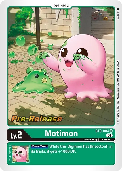 2022 Digimon Card Game BOOSTER X RECORD Motimon #BT9-004 trading card
