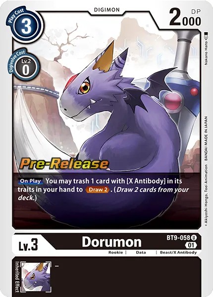 Dorumon (Pre Release Stamp - Uncommon 0 · U · Foil) · 2022 · BOOSTER X RECORD