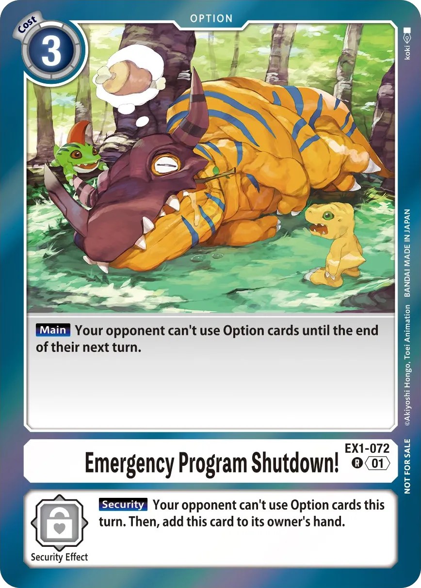 2021 Digimon Card Game Double Pack Set 1 Emergency Program Shutdown! #EX1-072 trading card