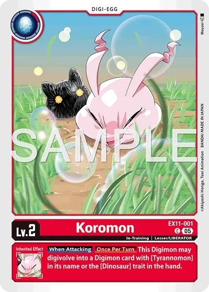 2026 Digimon Card Game EXTRA BOOSTER DAWN OF LIBERATOR Koromon #EX11-001 trading card