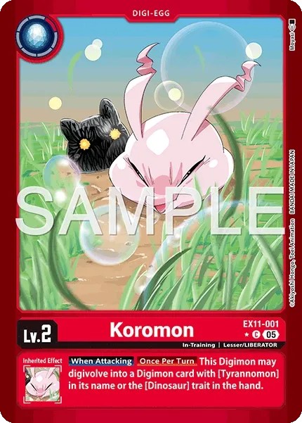 2026 Digimon Card Game EXTRA BOOSTER DAWN OF LIBERATOR Koromon #EX11-001 trading card