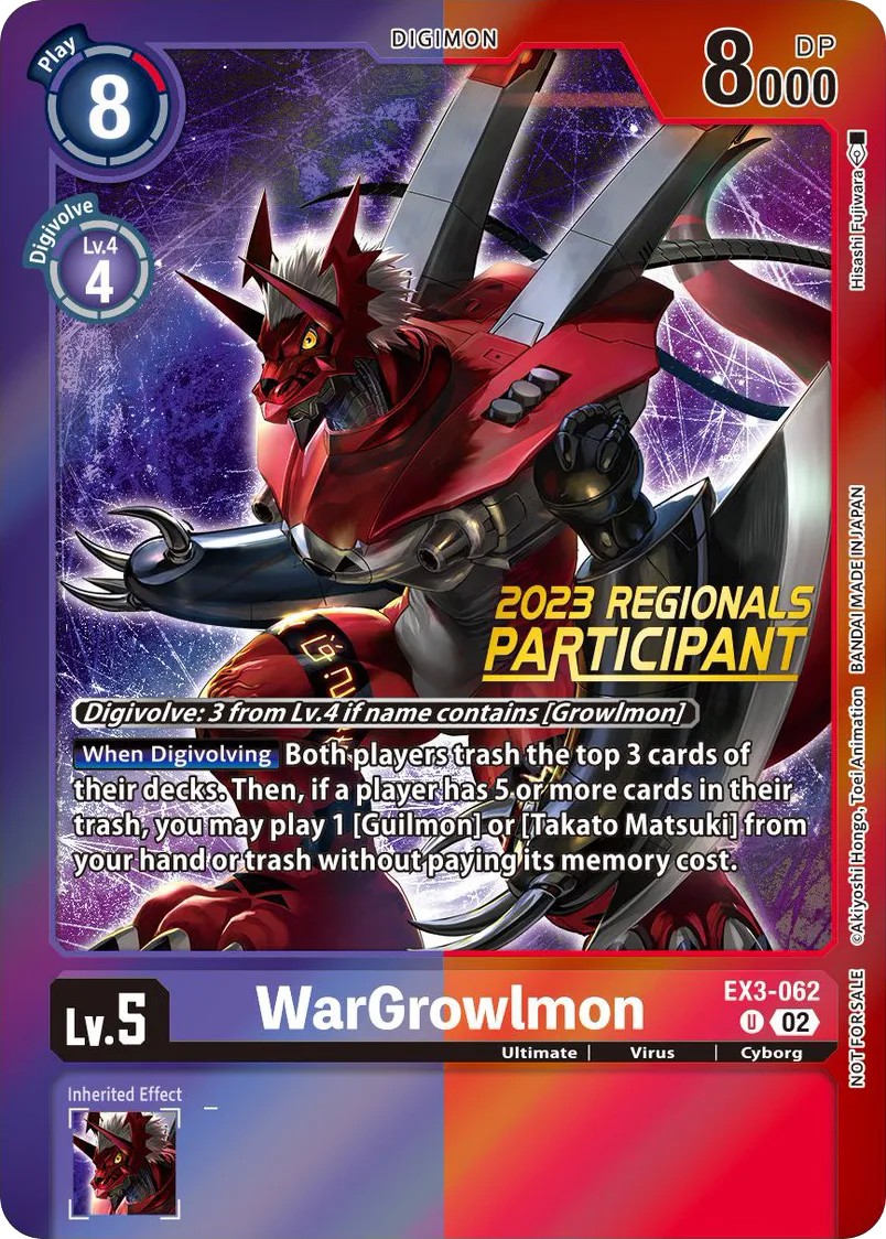 WarGrowlmon (Participation Stamp - Participation · U · Foil) · 2022 · THEME BOOSTER DRAGONIC ROAR