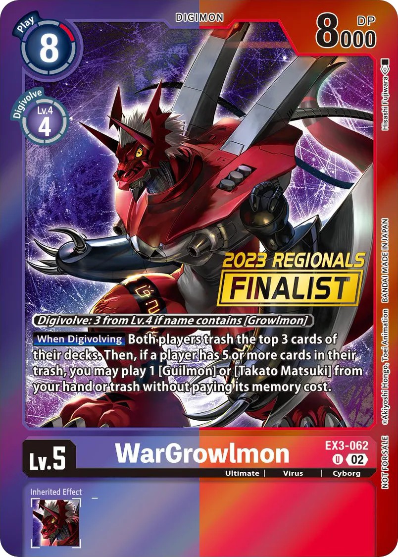 WarGrowlmon (Finalist Stamp - Top 32 Prize 2 · U · Foil) · 2022 · THEME BOOSTER DRAGONIC ROAR