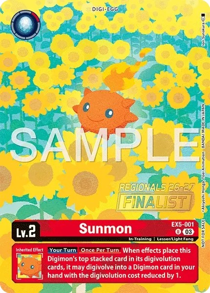 2023 Digimon Card Game THEME BOOSTER ANIMAL COLOSSEUM Sunmon #EX5-001 trading card