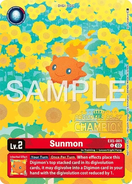 2023 Digimon Card Game THEME BOOSTER ANIMAL COLOSSEUM Sunmon #EX5-001 trading card