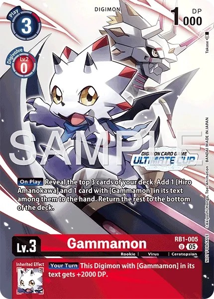 2023 Digimon Card Game BOOSTER RESURGENCE BOOSTER Gammamon #RB1-005 trading card