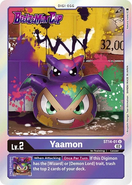 2022 Digimon Card Game ADVANCED DECK SET BEELZEMON Yaamon #ST14-01 trading card