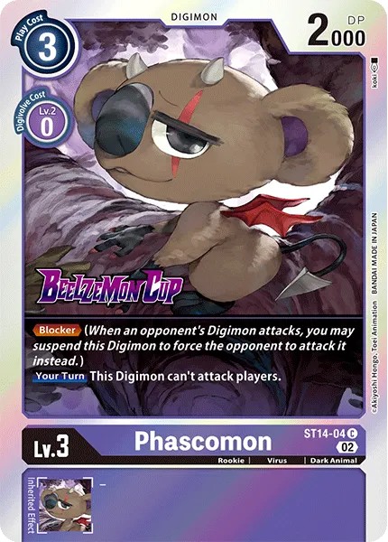 2022 Digimon Card Game ADVANCED DECK SET BEELZEMON Phascomon #ST14-04 trading card