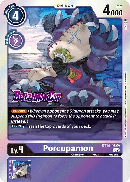 2022 Digimon Card Game ADVANCED DECK SET BEELZEMON Porcupamon #ST14-05 trading card