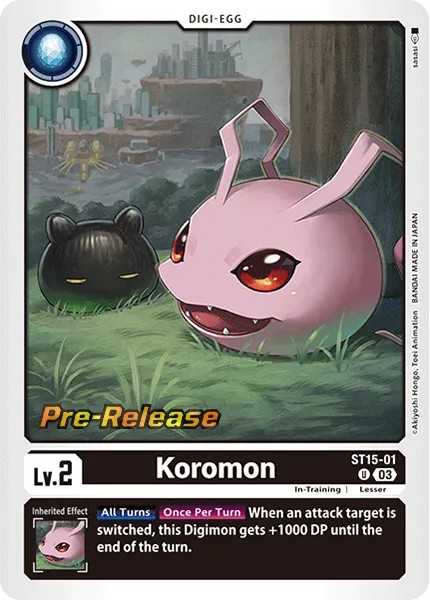 Koromon (Pre Release Stamp - Uncommon 0 · U · Foil) · 2023 · STARTER DECK DRAGON OF COURAGE