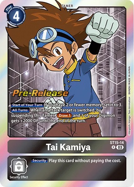 Tai Kamiya (Pre Release Stamp - Rare 0 · R · Foil) · 2023 · STARTER DECK DRAGON OF COURAGE