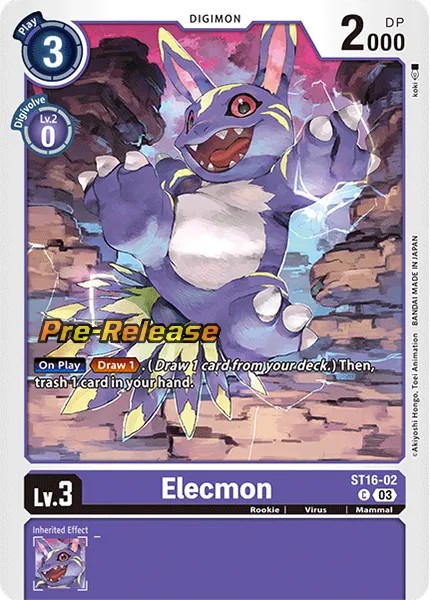 2023 Digimon Card Game STARTER DECK WOLF OF FRIENDSHIP Elecmon #ST16-02 trading card