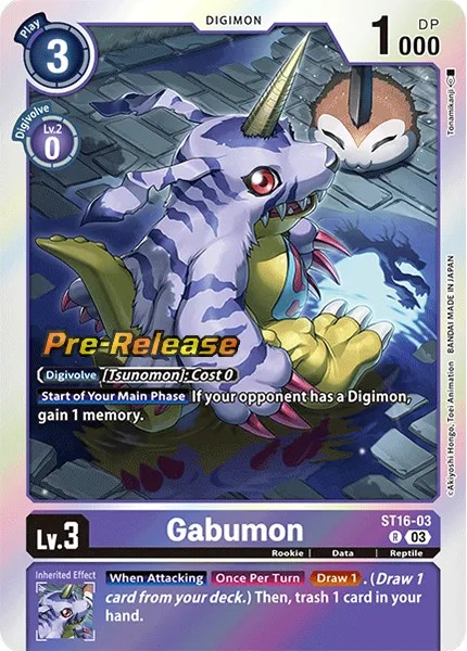 Gabumon (Pre Release Stamp - Rare 0 · R · Foil) · 2023 · STARTER DECK WOLF OF FRIENDSHIP