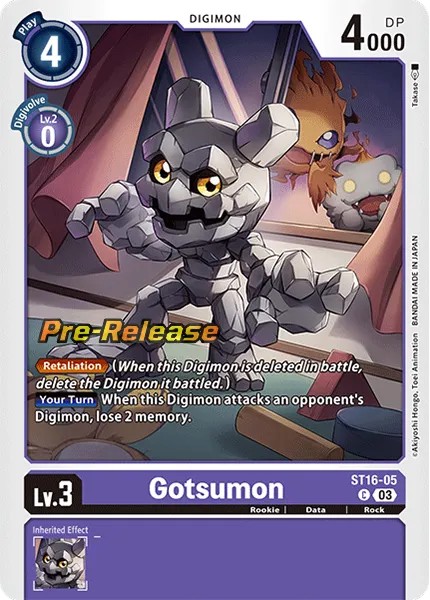 2023 Digimon Card Game STARTER DECK WOLF OF FRIENDSHIP Gotsumon #ST16-05 trading card