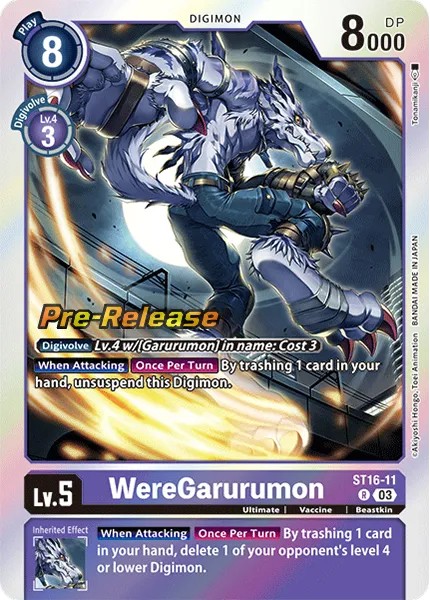 WereGarurumon (Pre Release Stamp - Rare 0 · R · Foil) · 2023 · STARTER DECK WOLF OF FRIENDSHIP