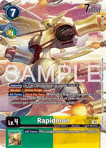 2023 Digimon Card Game ADVANCED DECK SET DOUBLE TYPHOON Rapidmon #ST17-06 trading card