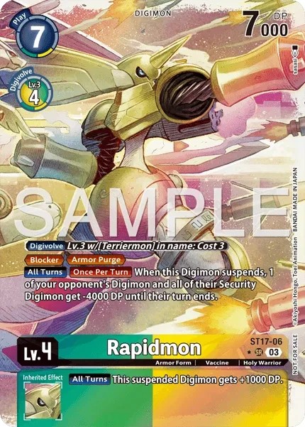 2023 Digimon Card Game ADVANCED DECK SET DOUBLE TYPHOON Rapidmon #ST17-06 trading card