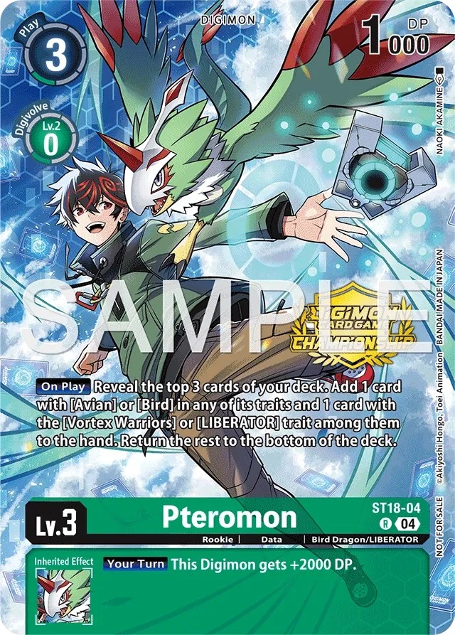 2024 Digimon Card Game STARTER DECK GUARDIAN VORTEX Pteromon #ST18-04 trading card