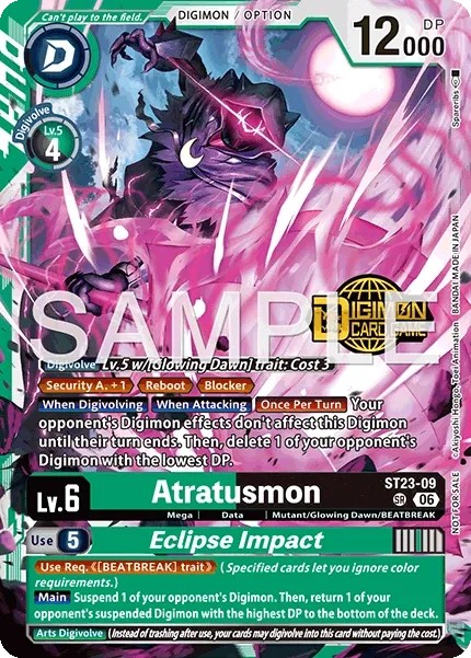 Atratusmon/Eclipse Impact (Pre Release Stamp - Super Rare · Sr · Foil)