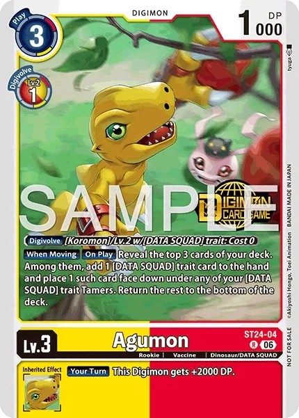 Agumon (Pre Release Stamp - Rare · R · Foil)