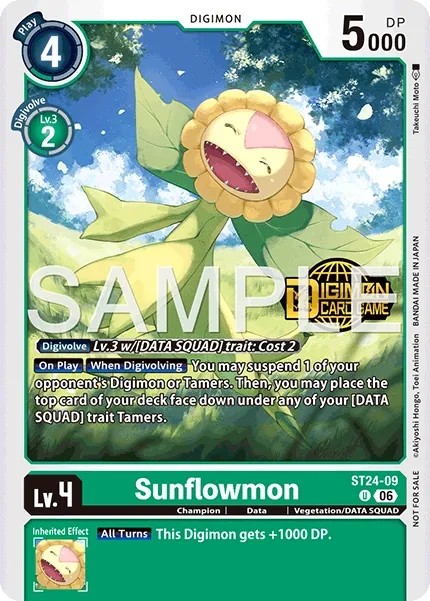 Sunflowmon (Pre Release Stamp - Uncommon · U · Foil)