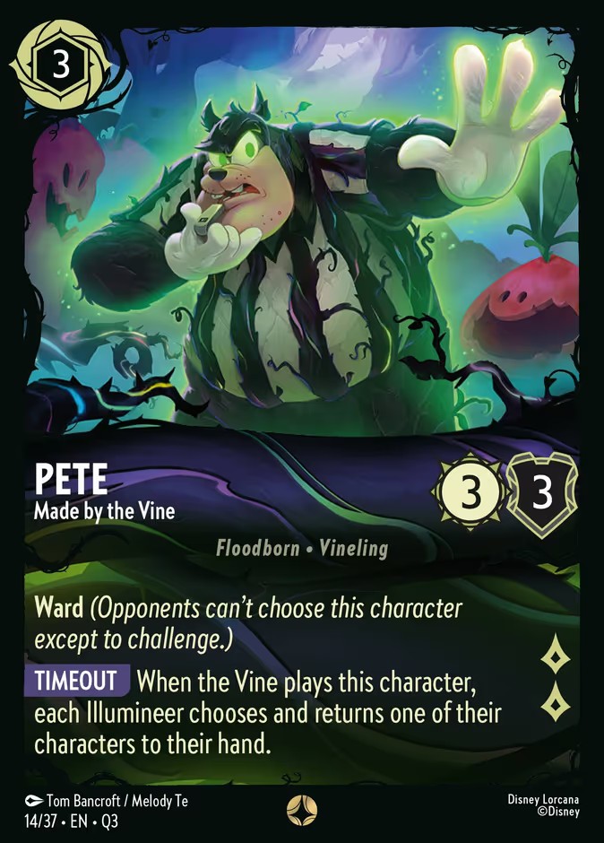 2026 Disney Lorcana Hunny Rescue β Illumineer's Quest Pete - Made by the Vine #14 trading card