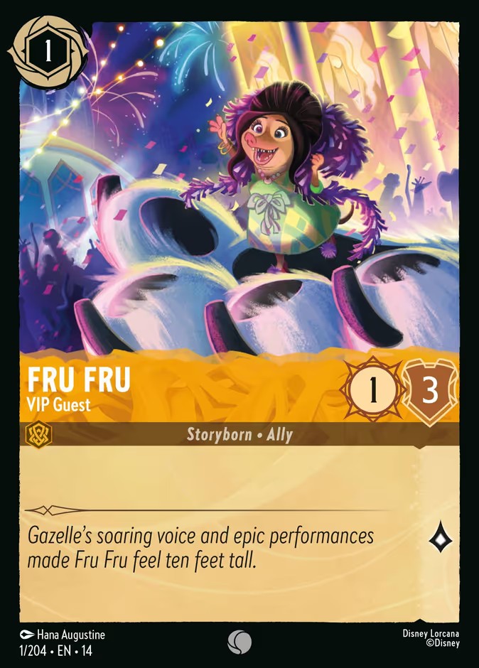 2026 Disney Lorcana Hyperia City Fru Fru - VIP Guest #1 trading card