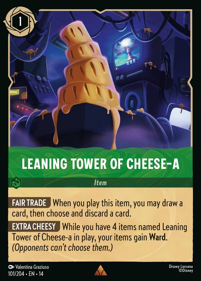 2026 Disney Lorcana Hyperia City Leaning Tower of Cheese-a #101 trading card
