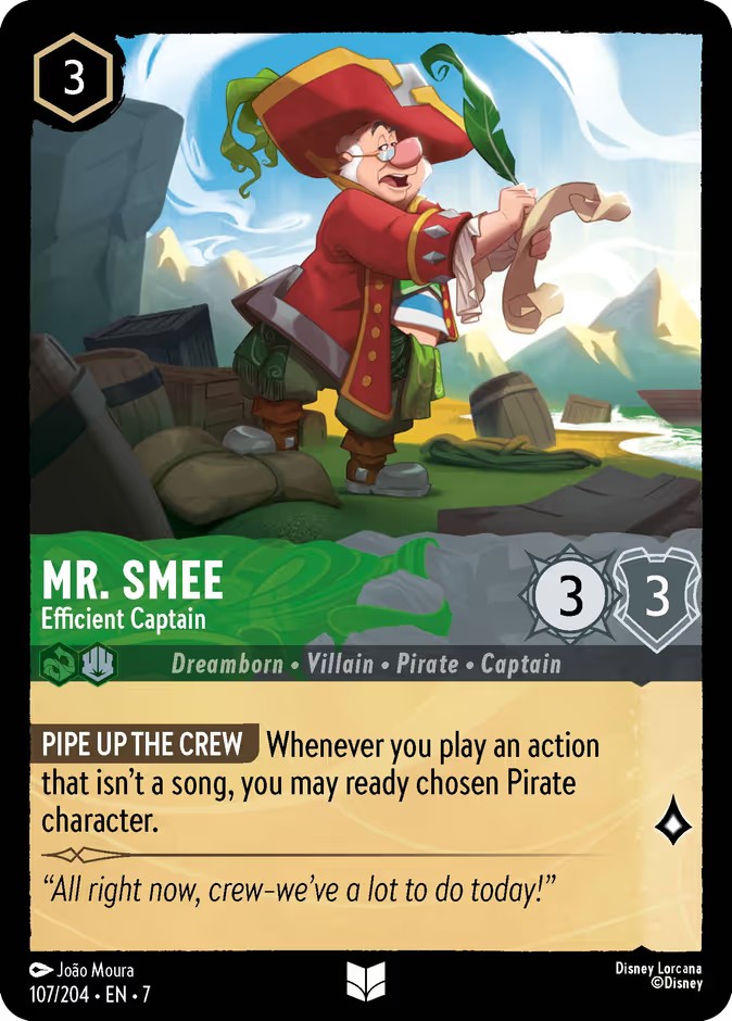 2025 Disney Lorcana Archazia's Island Mr. Smee - Efficient Captain #107 trading card