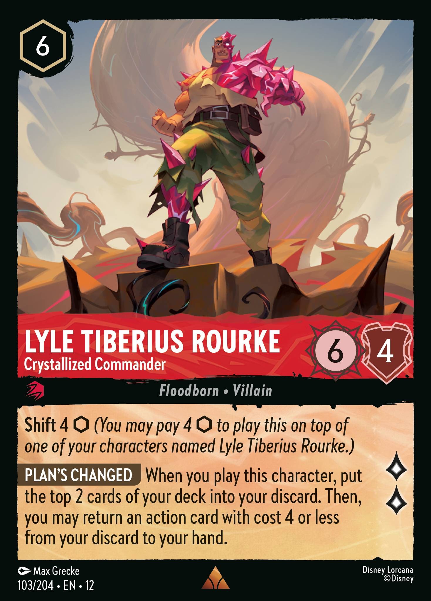 2026 Disney Lorcana Wilds Unknown Lyle Tiberius Rourke - Crystallized Commander #103 trading card