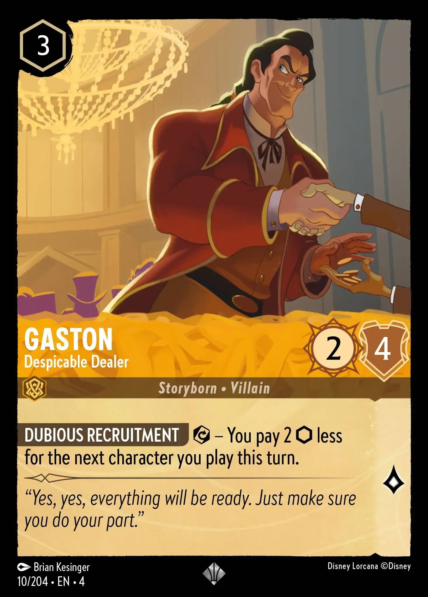 2024 Disney Lorcana Ursula's Return Gaston - Despicable Dealer #10 trading card