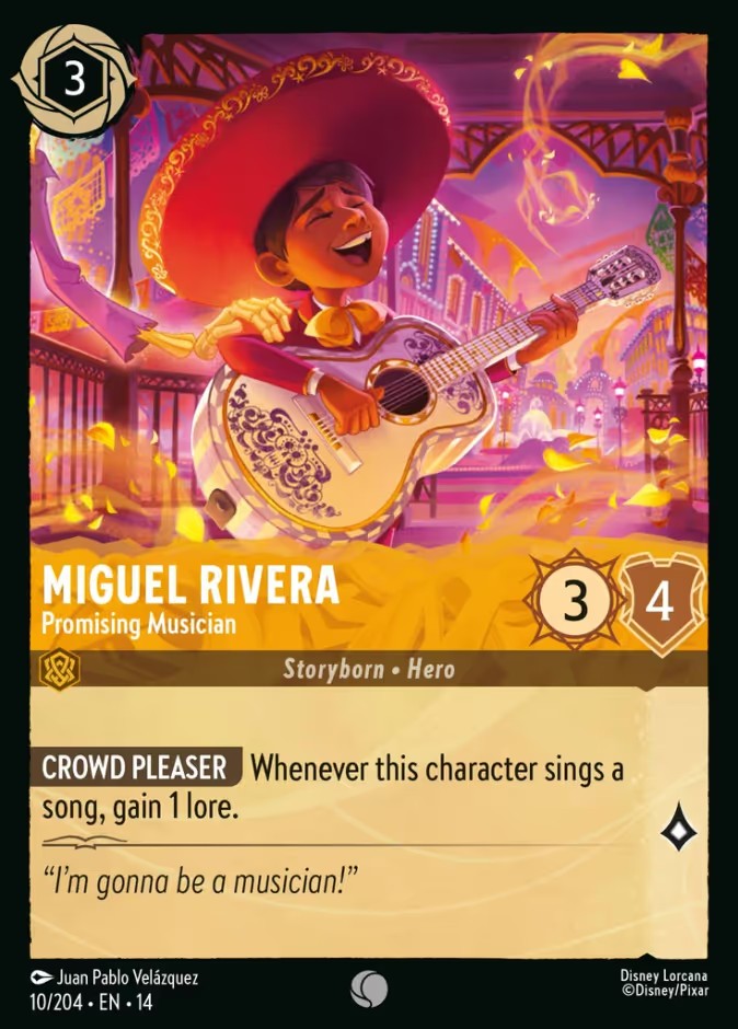 2026 Disney Lorcana Hyperia City Miguel Rivera - Promising Musician #10 trading card