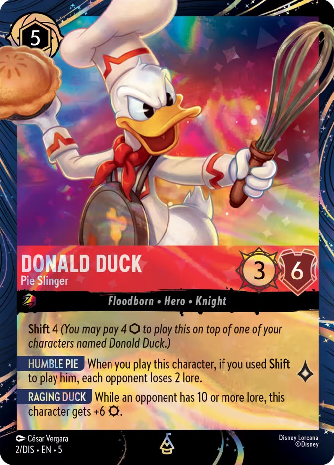 2026 Disney Lorcana EPCOT Festival of the Arts Donald Duck - Pie Slinger #2 trading card