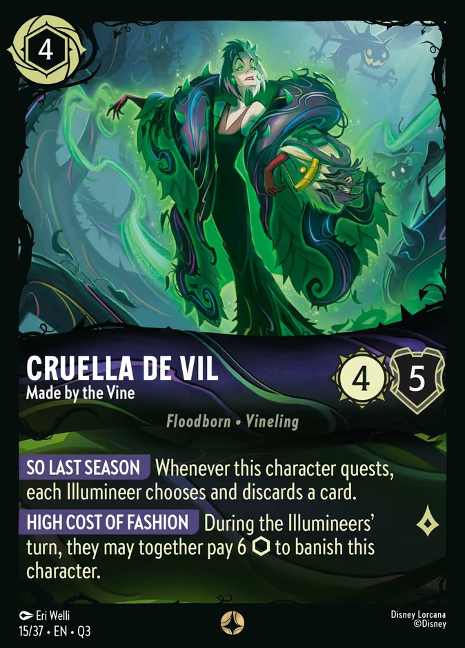 2026 Disney Lorcana Hunny Rescue β Illumineer's Quest Cruella De Vil - Made by the Vine #15 trading card