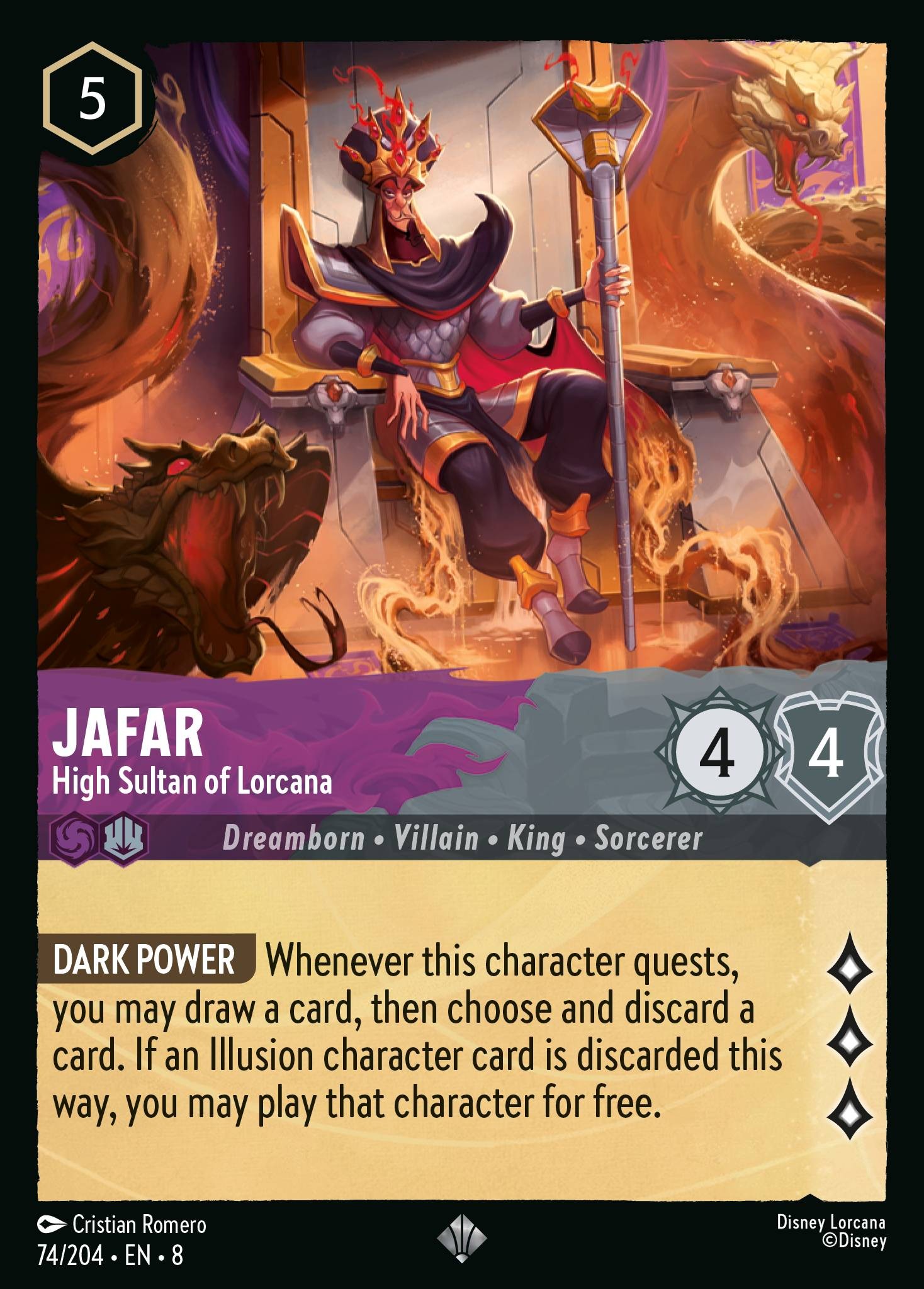 2025 Disney Lorcana Reign of Jafar 2025 Disney Lorcana Reign of Jafar #74 trading card