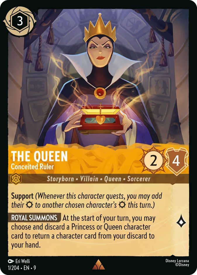 2025 Disney Lorcana Fabled The Queen - Conceited Ruler #1 trading card