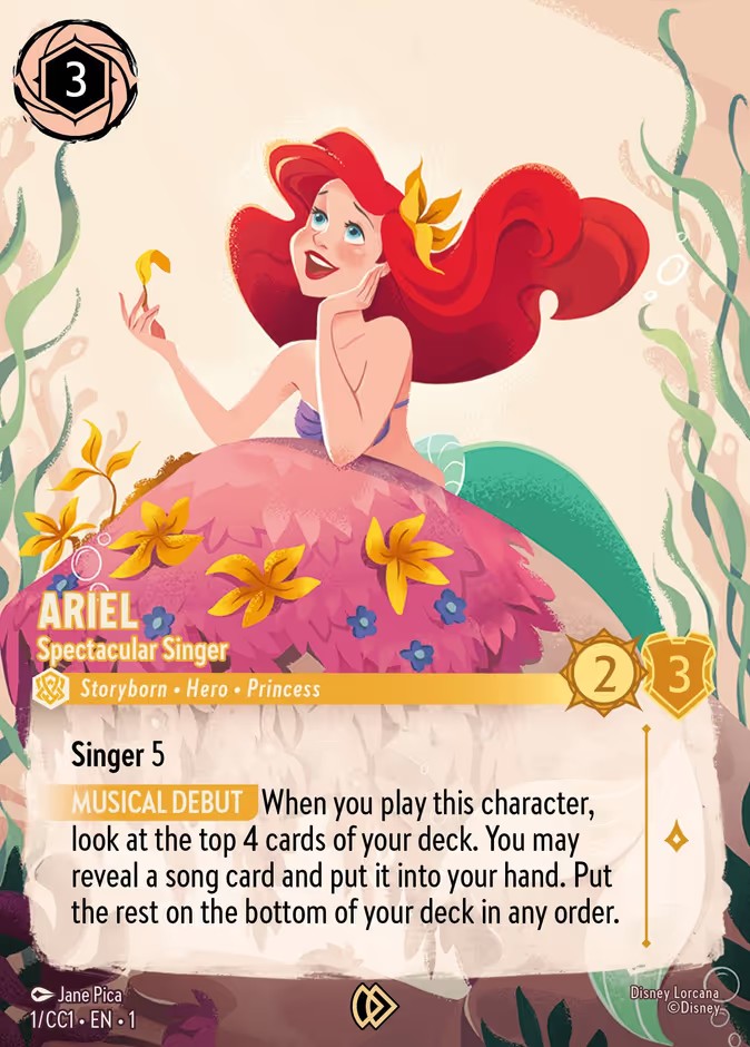 2026 Disney Lorcana Curator's Collection: Heroines Edition Ariel - Spectacular Singer #1 trading card