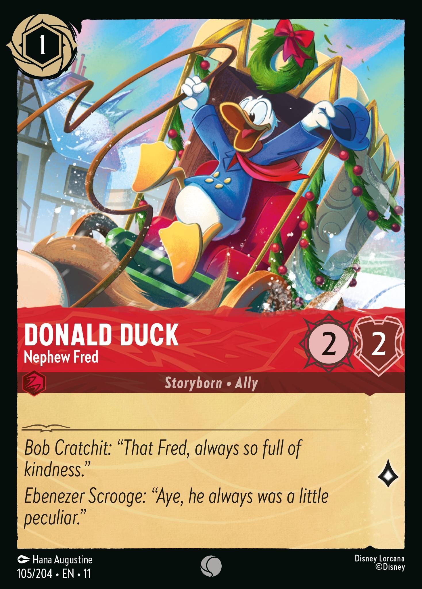 2026 Disney Lorcana Winterspell Donald Duck - Nephew Fred #105 trading card