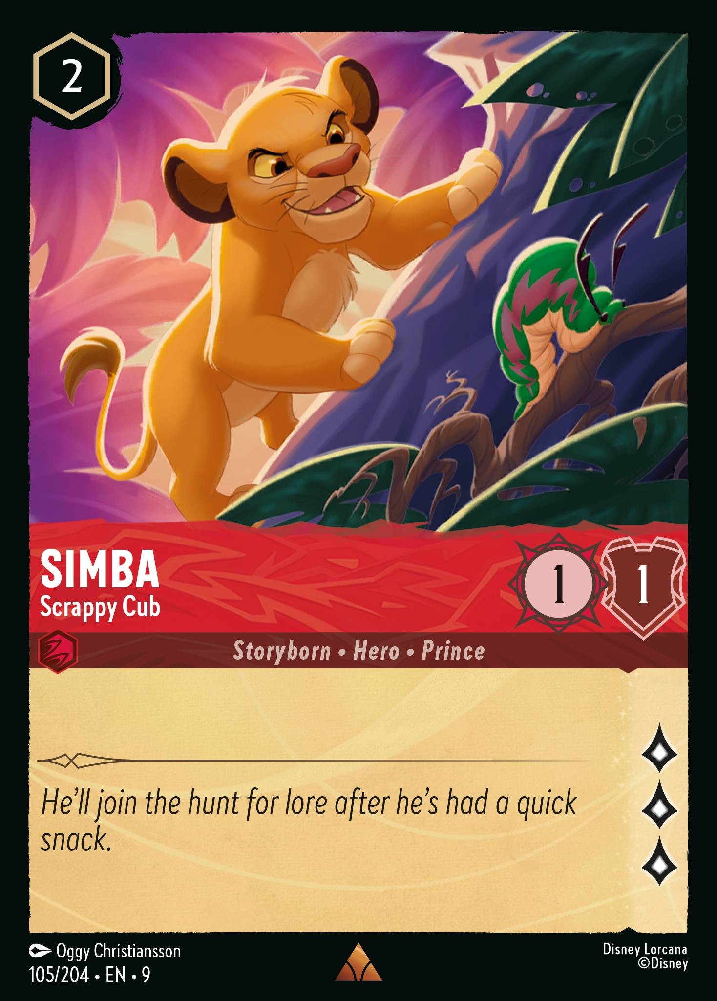 2025 Disney Lorcana Fabled Simba - Scrappy Cub #105 trading card