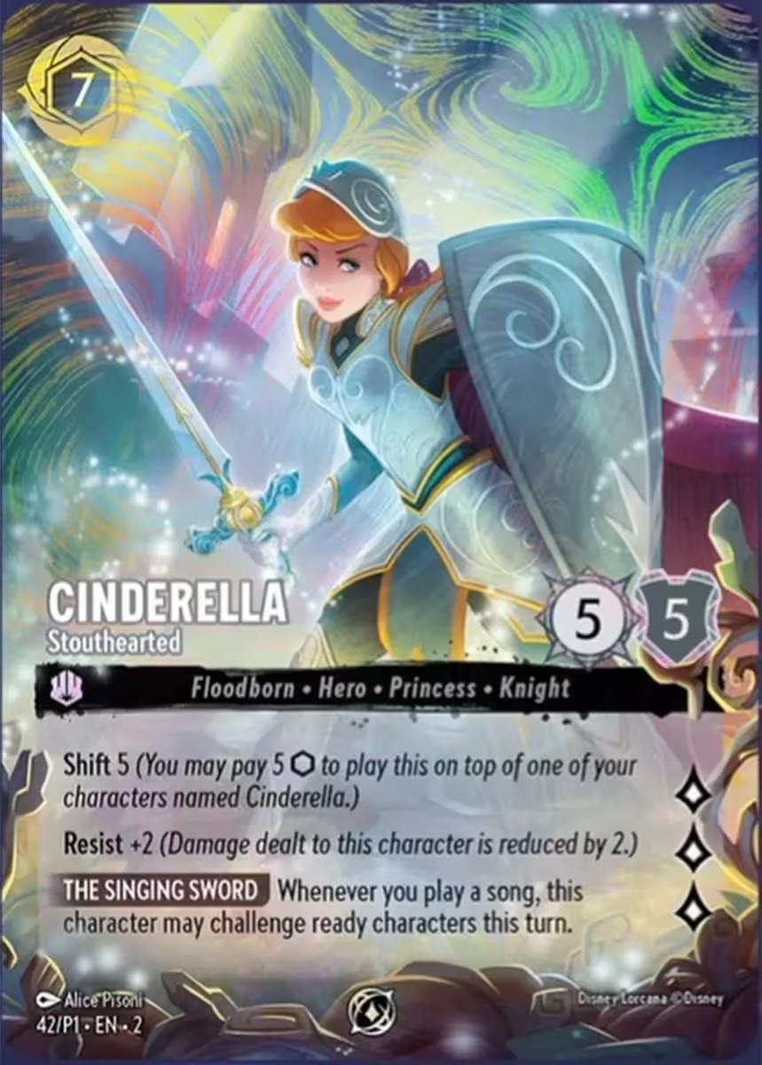 2024 Disney Lorcana Challenge Promo Cinderella - Stouthearted #42 trading card