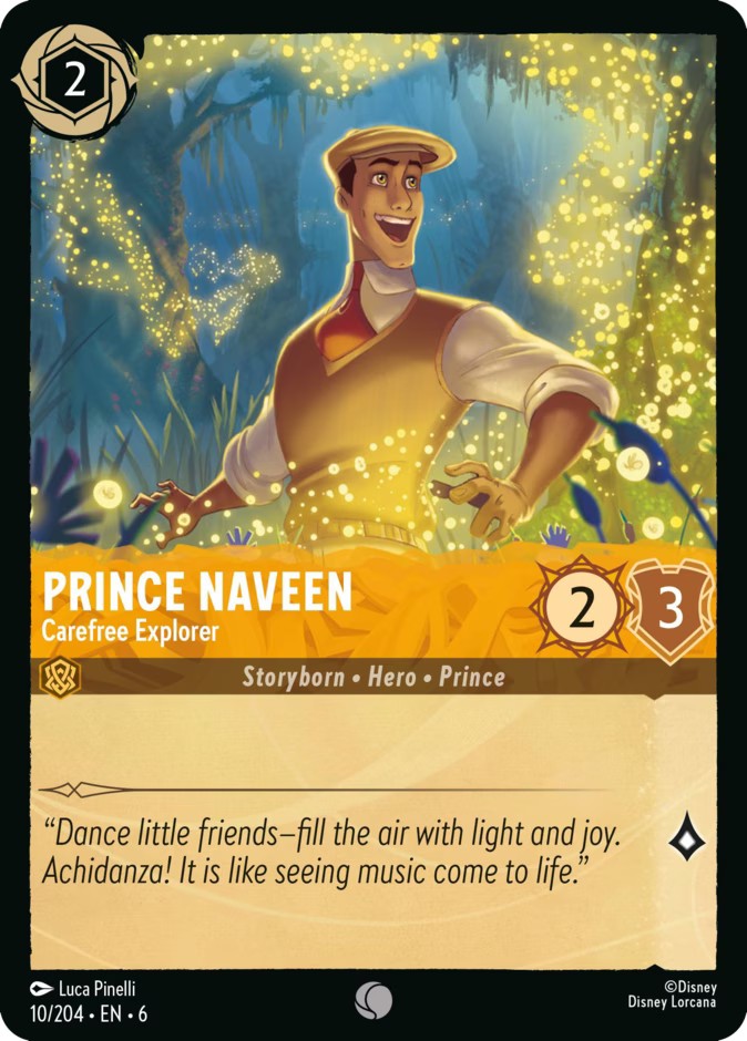 2024 Disney Lorcana Azurite Sea Prince Naveen - Carefree Explorer #10 trading card