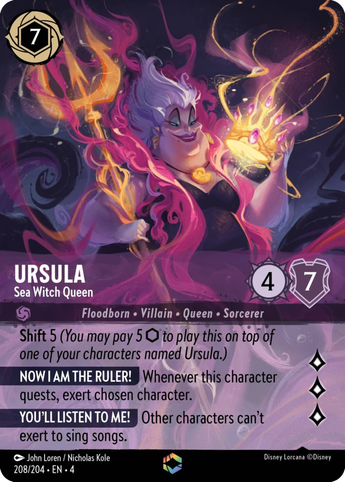 2024 Disney Lorcana Ursula's Return 2024 Disney Lorcana Ursula's Return #208 trading card