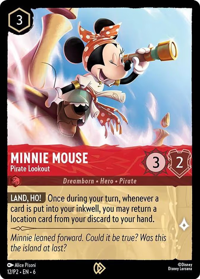 2024 Disney Lorcana Promo Set 2 Minnie Mouse - Pirate Lookout #12 trading card