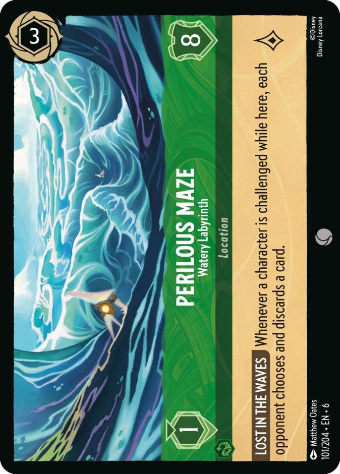 2024 Disney Lorcana Azurite Sea Perilous Maze - Watery Labyrinth #101 trading card