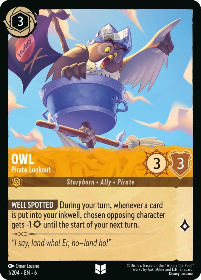 2024 Disney Lorcana Azurite Sea Owl - Pirate Lookout #1 trading card