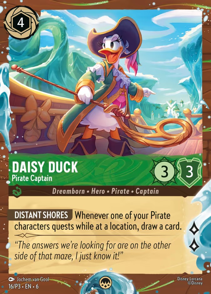 2025 Disney Lorcana Promo Set 3 Daisy Duck - Pirate Captain #16 trading card