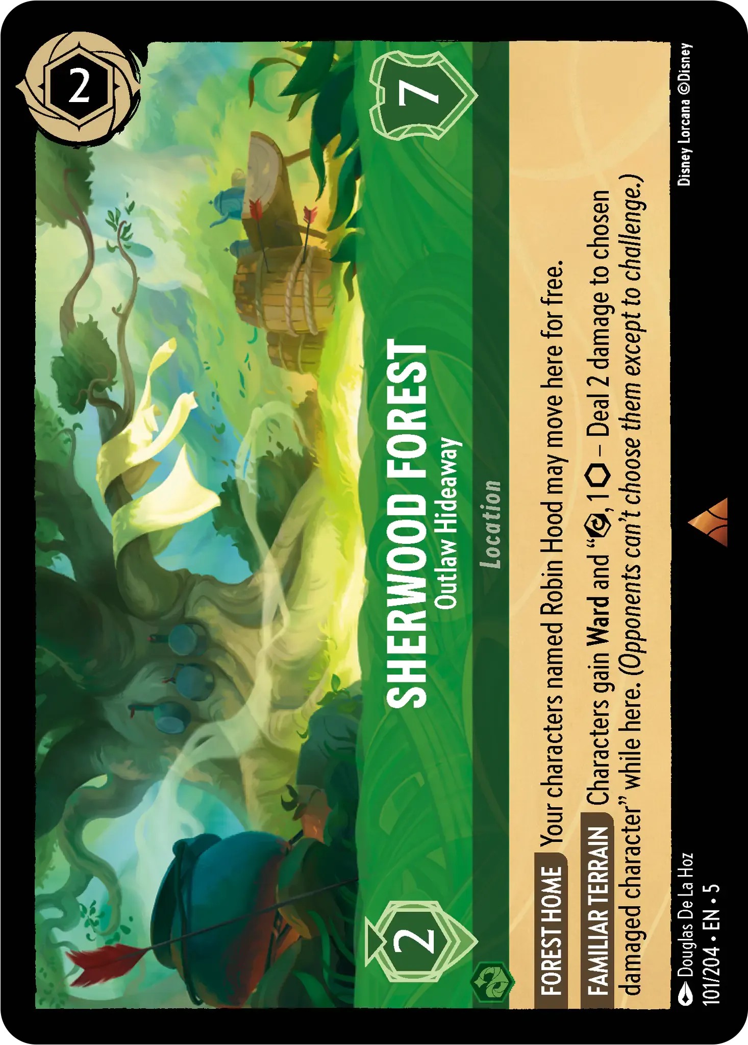 2024 Disney Lorcana Shimmering Skies Sherwood Forest - Outlaw Hideaway #101 trading card
