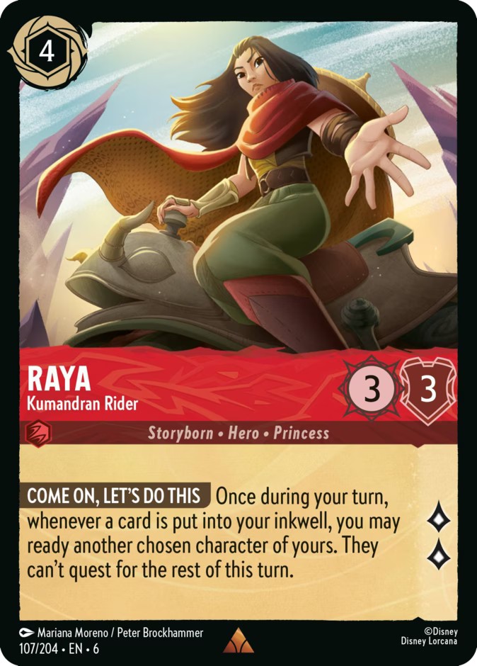 2024 Disney Lorcana Azurite Sea Raya - Kumandran Rider #107 trading card