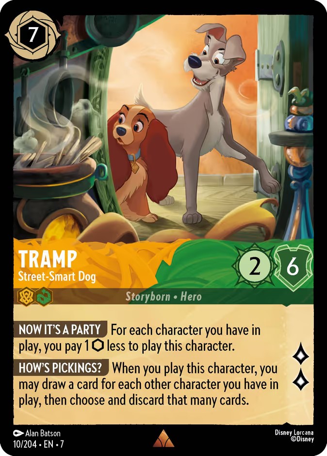 2025 Disney Lorcana Archazia's Island Tramp - Street-Smart Dog #10 trading card